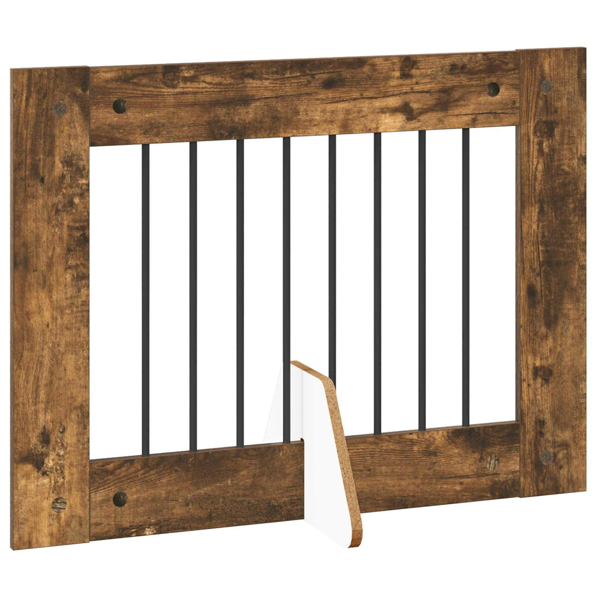 Vrata za pse s postoljem 4 pcs Dimljeni hrast 80 x 60 cm