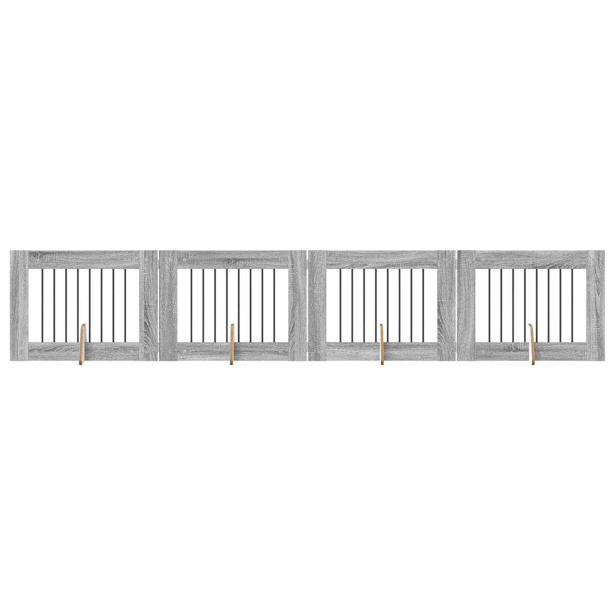 Vrata za pse s postoljem 4 pcs Siva sonoma 80 x 60 cm