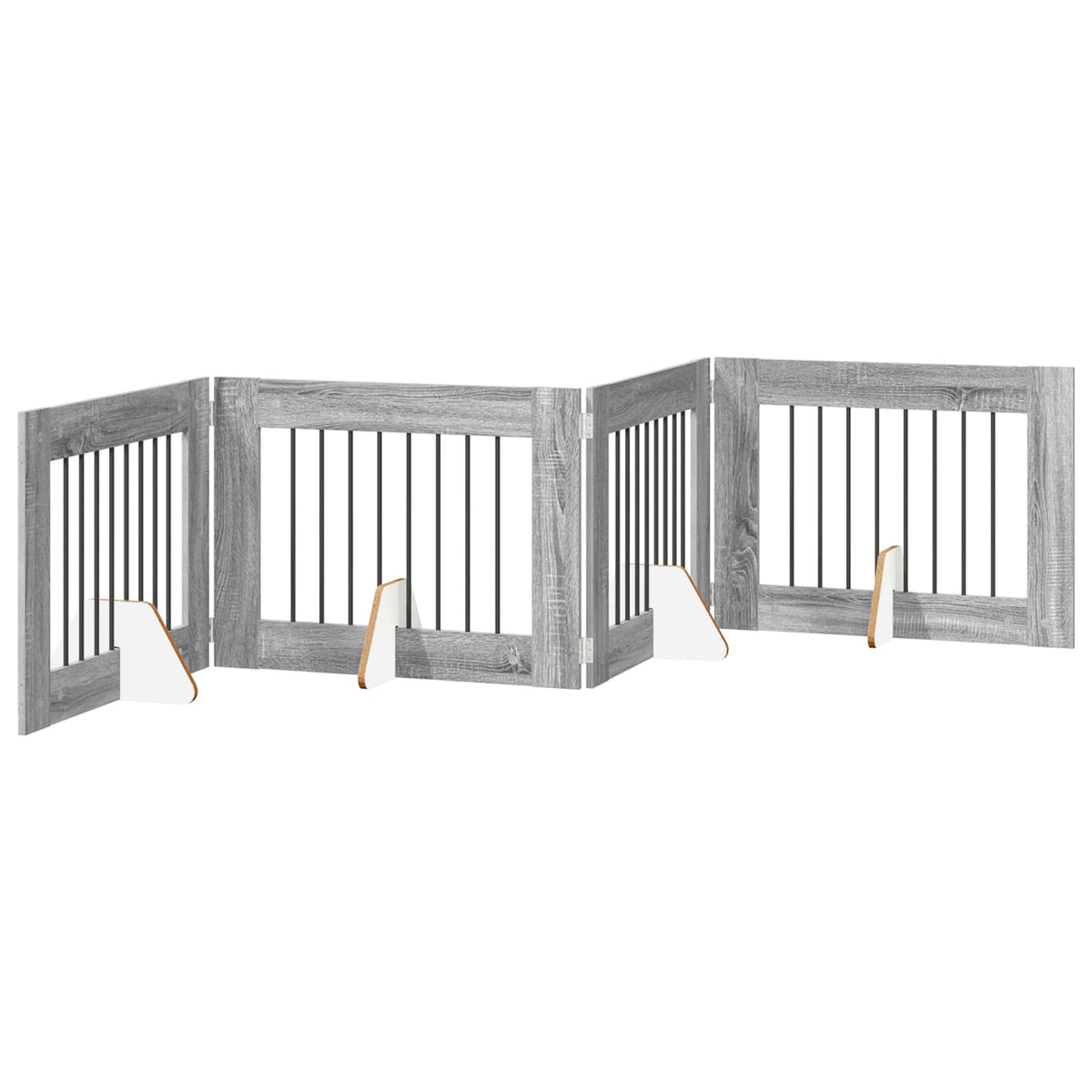Vrata za pse s postoljem 4 pcs Siva sonoma 80 x 60 cm