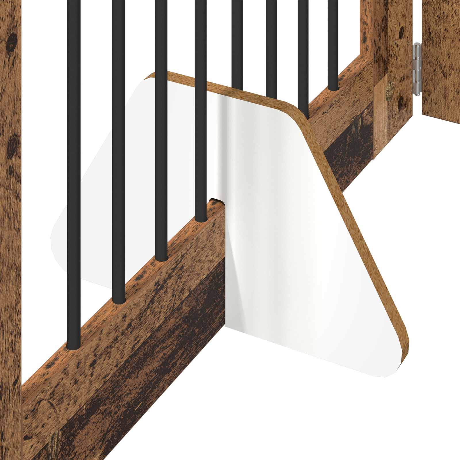 Vrata za pse s postoljem 4 pcs Staro drvo 80 x 60 cm