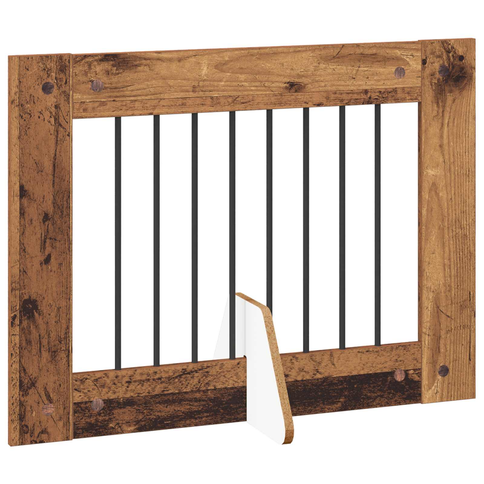 Vrata za pse s postoljem 4 pcs Staro drvo 80 x 60 cm