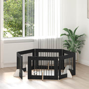 Vrata za pse s postoljem 6 pcs Crni hrast 80 x 60 cm