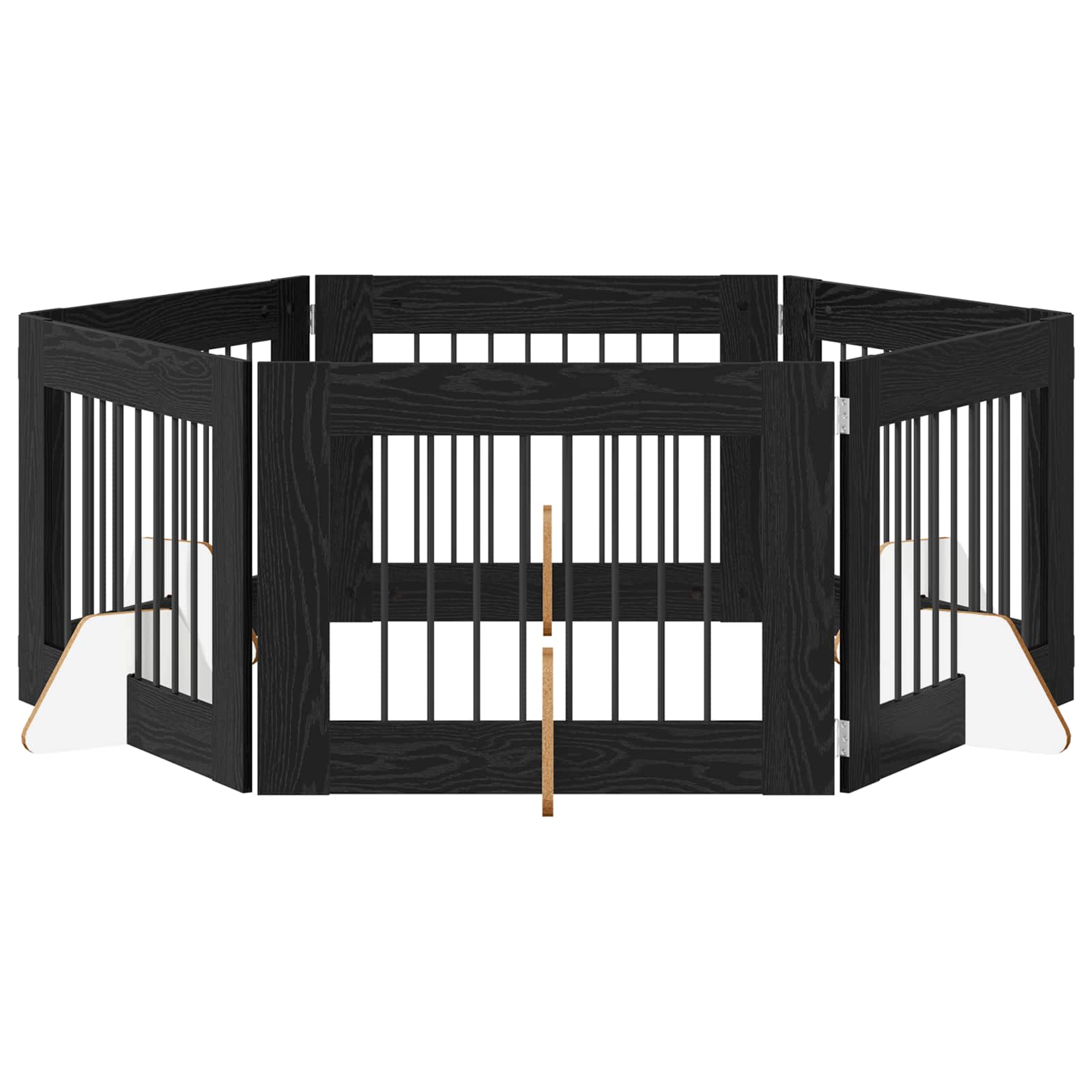 Vrata za pse s postoljem 6 pcs Crni hrast 80 x 60 cm