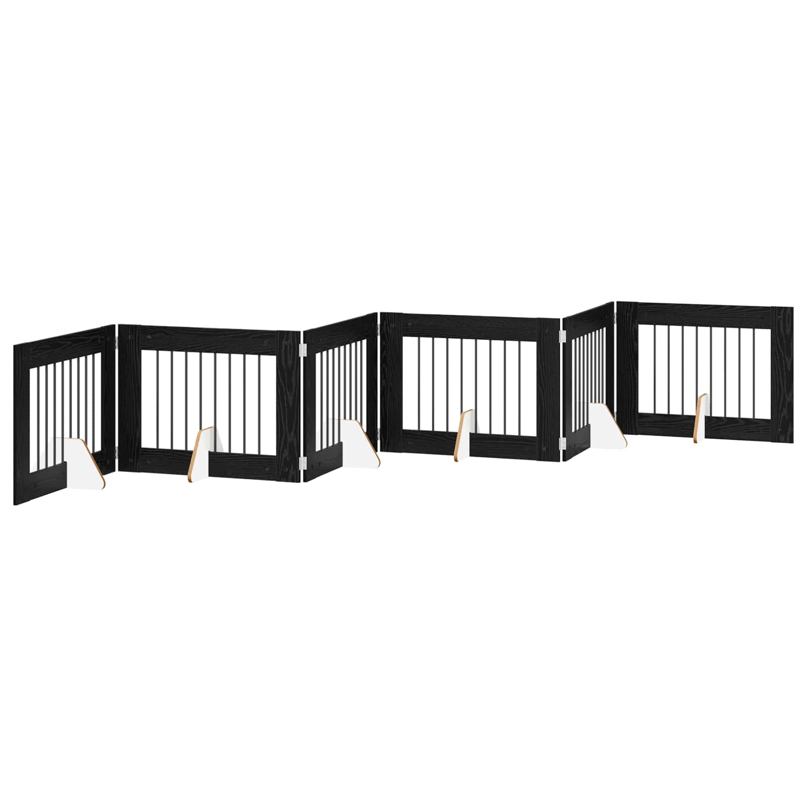 Vrata za pse s postoljem 6 pcs Crni hrast 80 x 60 cm