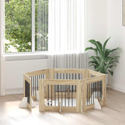 Vrata za pse s postoljem 6 pcs Hrast sonoma 80 x 60 cm