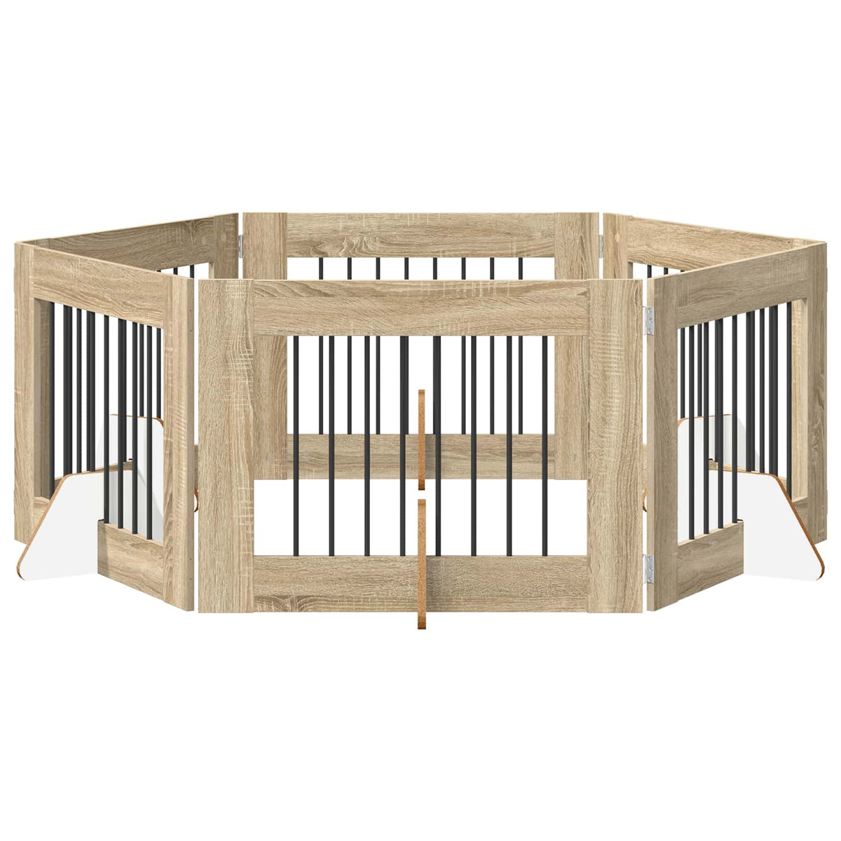 Vrata za pse s postoljem 6 pcs Hrast sonoma 80 x 60 cm