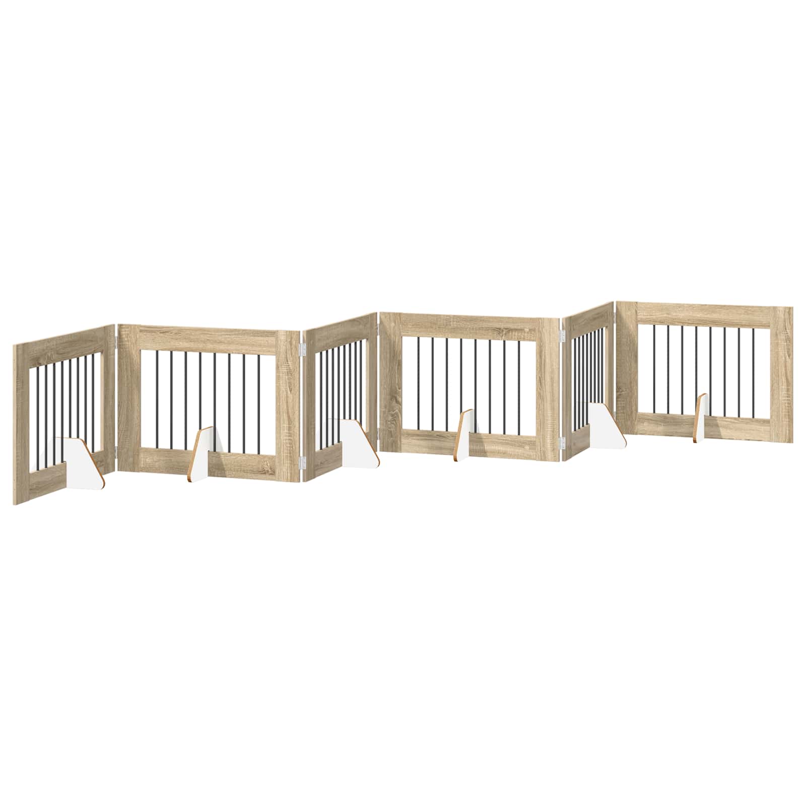 Vrata za pse s postoljem 6 pcs Hrast sonoma 80 x 60 cm