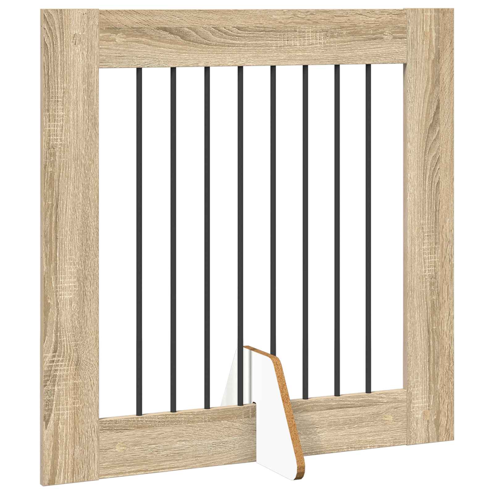 Vrata za pse s postoljem 6 pcs Hrast sonoma 80 x 60 cm