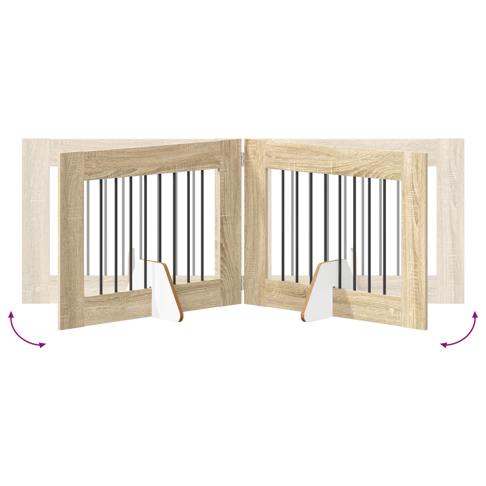 Vrata za pse s postoljem 6 pcs Hrast sonoma 80 x 60 cm