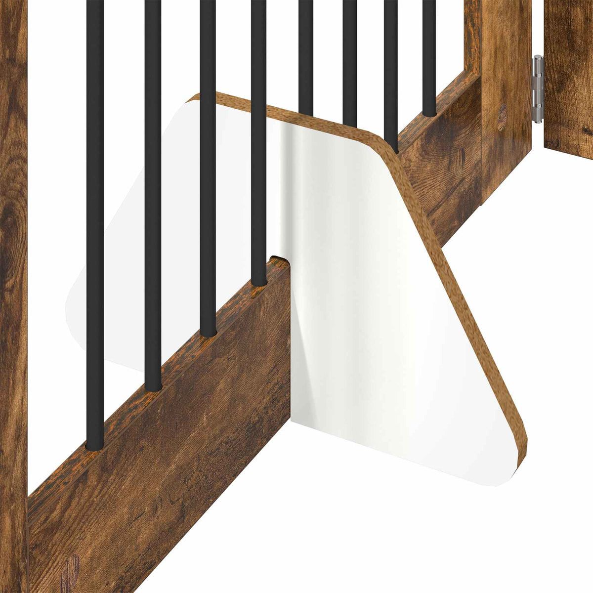 Vrata za pse s postoljem 6 pcs Dimljeni hrast 80 x 60 cm