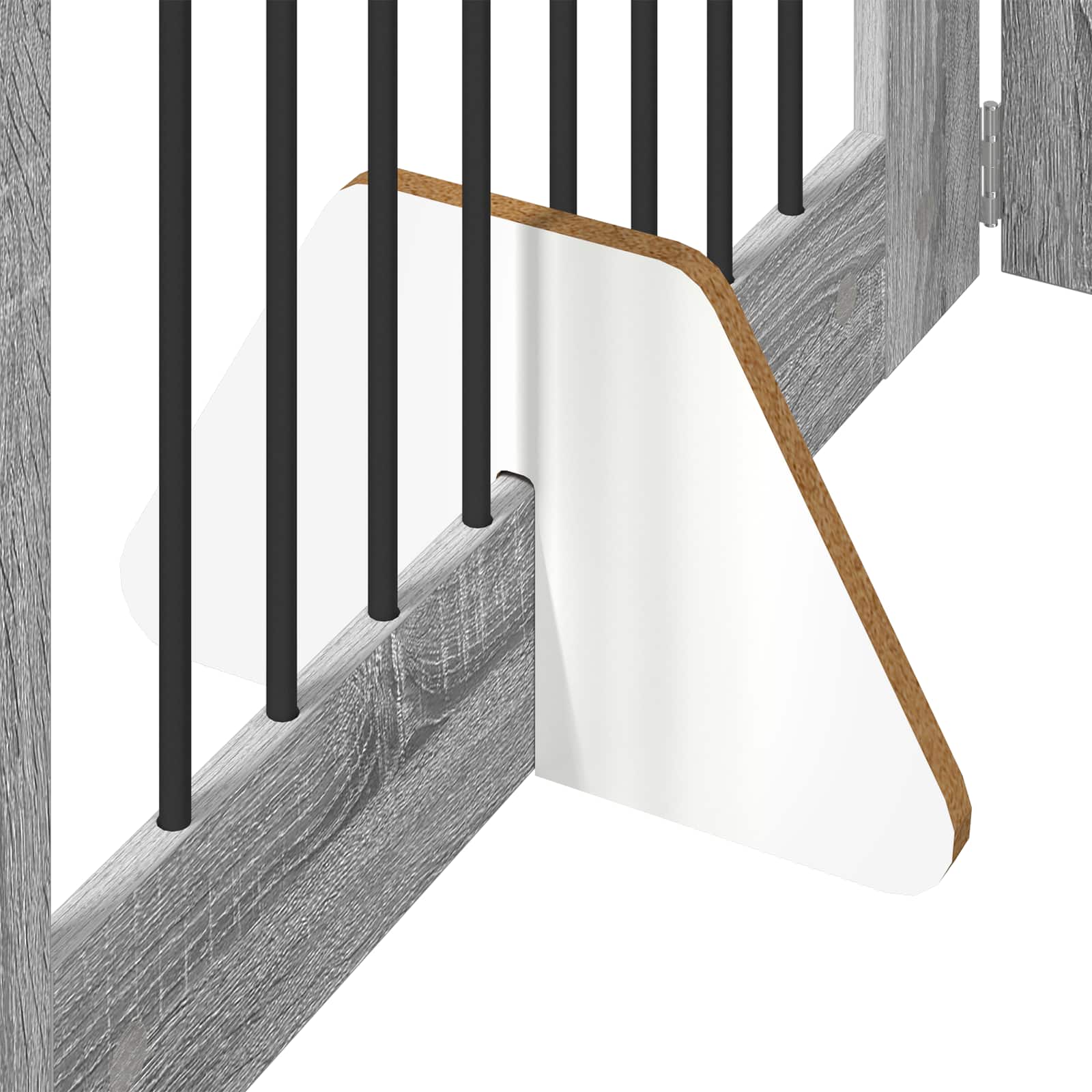 Vrata za pse s postoljem 6 pcs Siva sonoma 80 x 60 cm