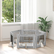 Vrata za pse s postoljem 6 pcs Siva sonoma 80 x 60 cm