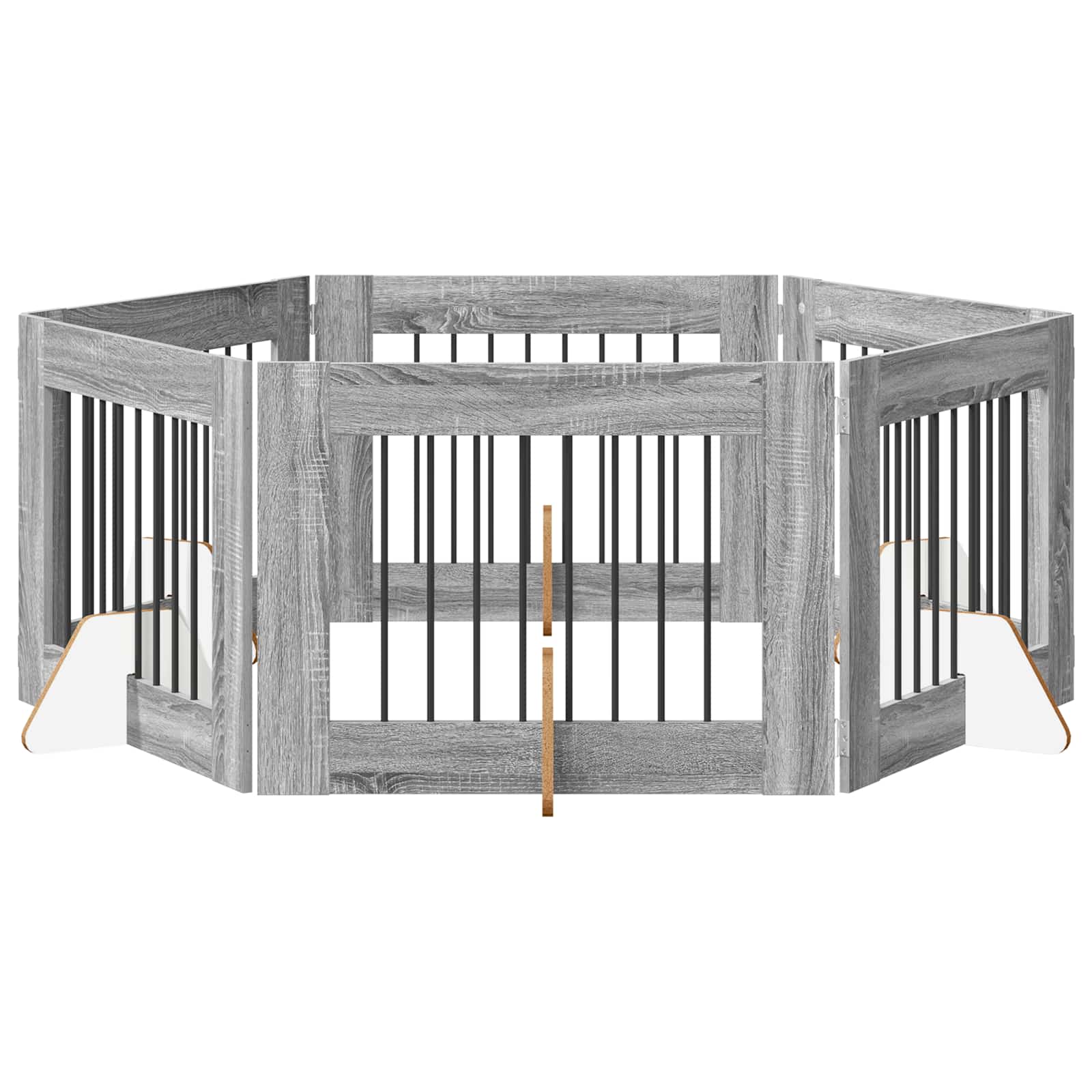 Vrata za pse s postoljem 6 pcs Siva sonoma 80 x 60 cm