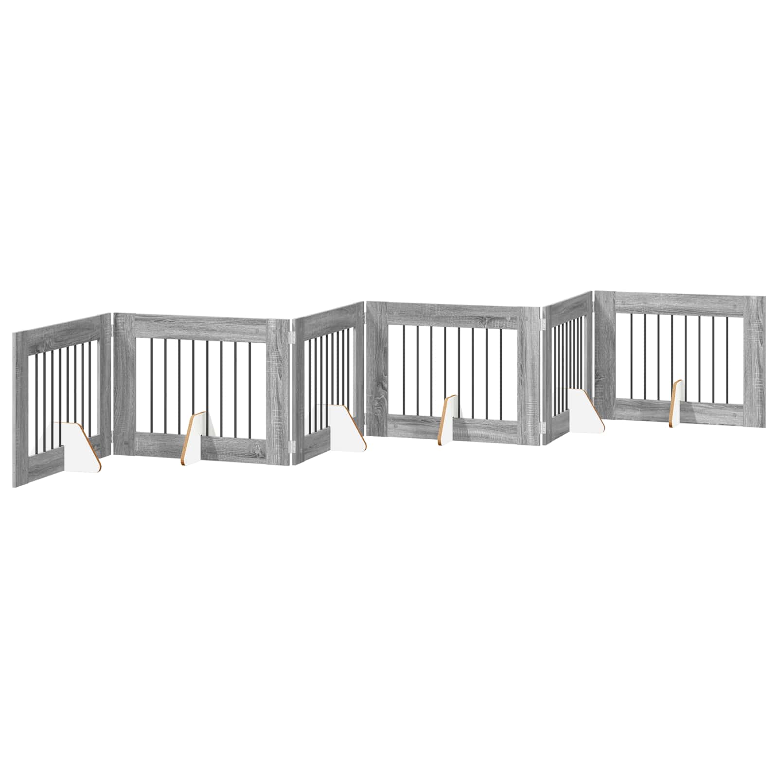 Vrata za pse s postoljem 6 pcs Siva sonoma 80 x 60 cm