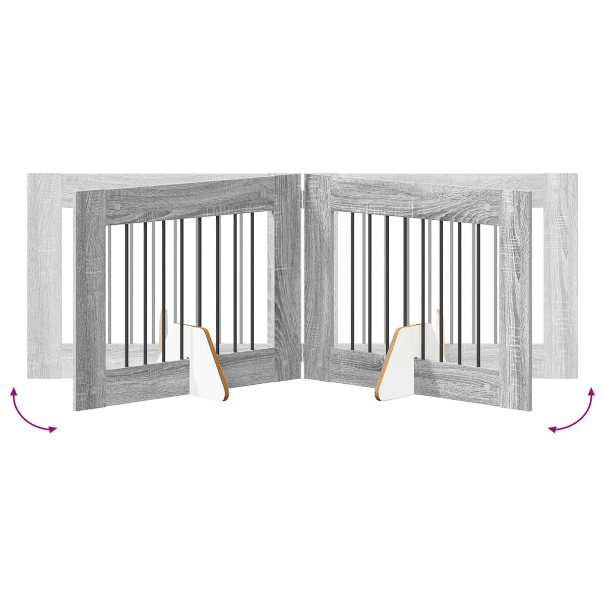 Vrata za pse s postoljem 6 pcs Siva sonoma 80 x 60 cm
