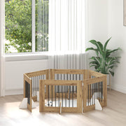 Vrata za pse s postoljem 6 pcs Hrast artisan 80 x 60 cm