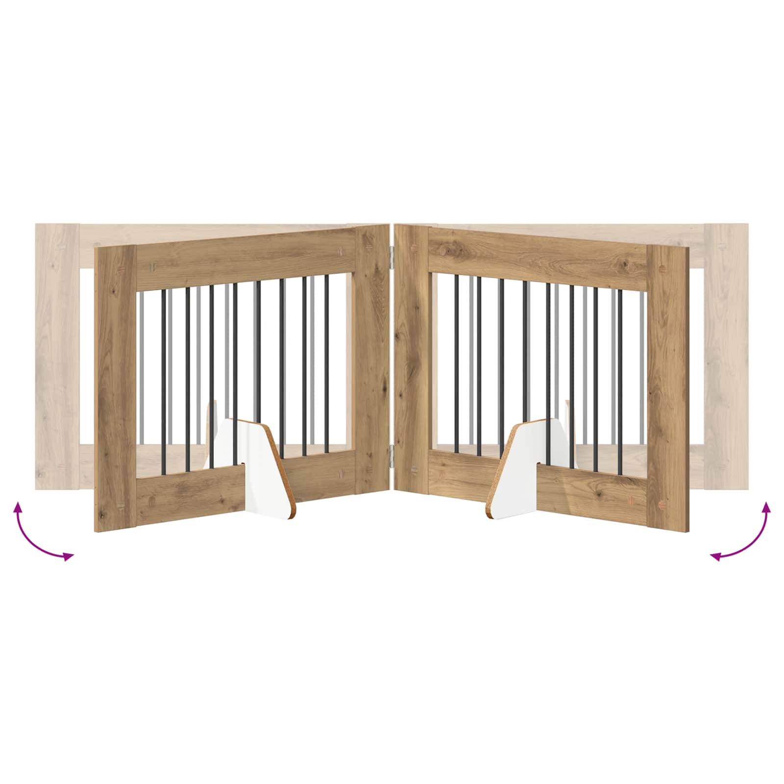 Vrata za pse s postoljem 6 pcs Hrast artisan 80 x 60 cm