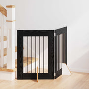 Vrata za pse s postoljem 2 pcs Crni hrast 60 x 60 cm