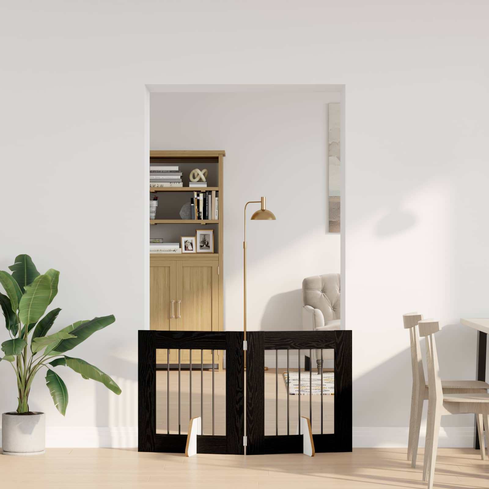 Vrata za pse s postoljem 2 pcs Crni hrast 60 x 60 cm