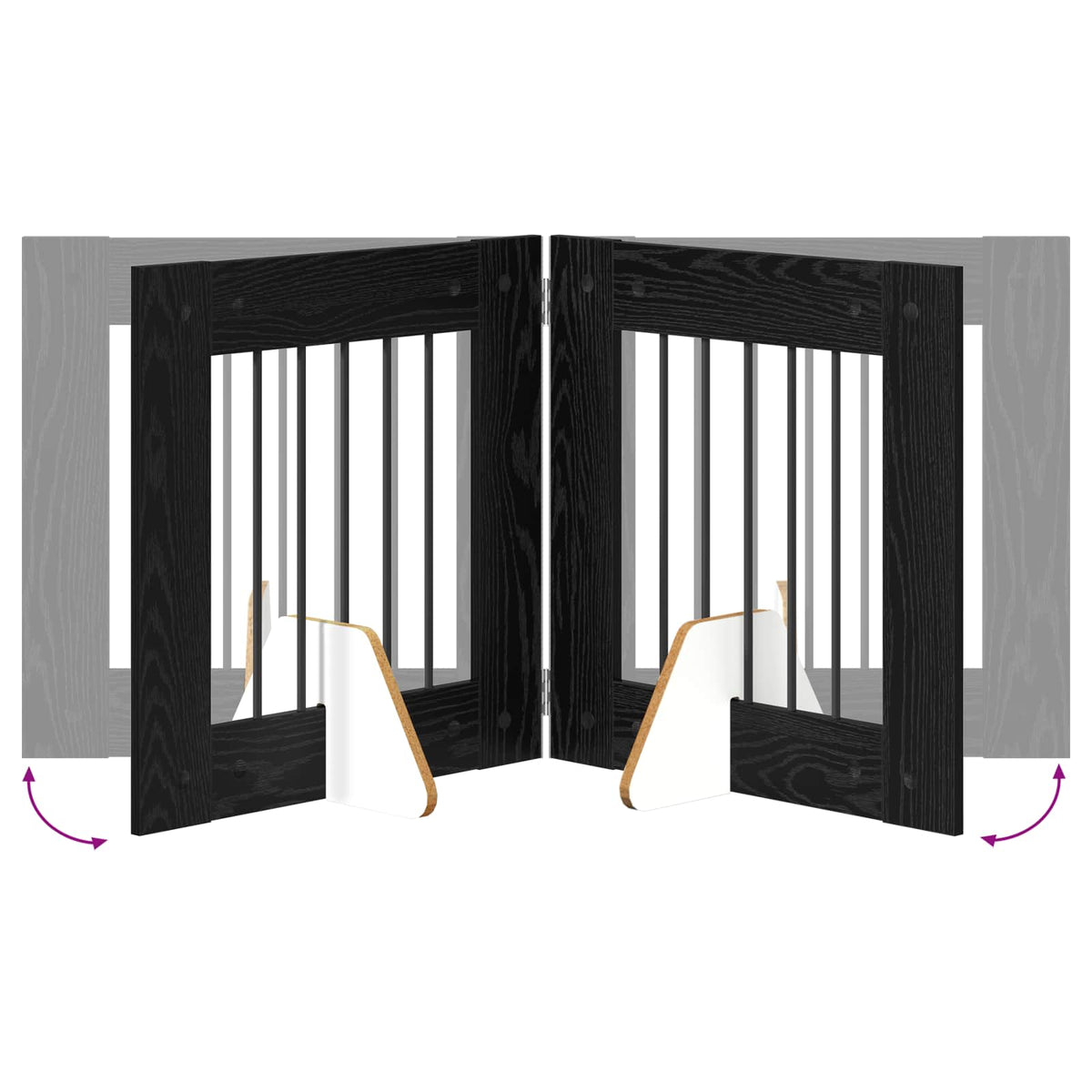 Vrata za pse s postoljem 2 pcs Crni hrast 60 x 60 cm