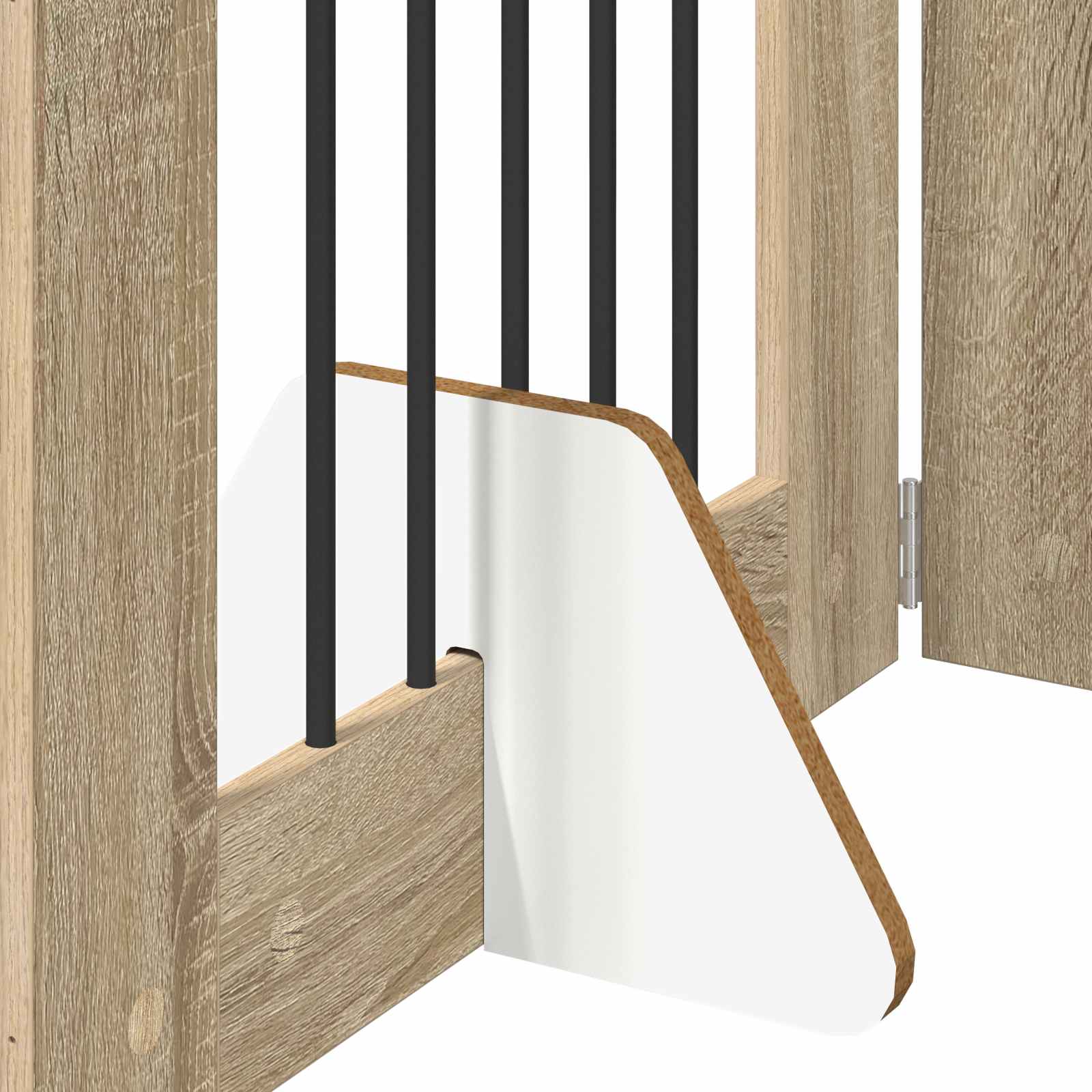 Vrata za pse s postoljem 2 pcs Hrast sonoma 60 x 60 cm