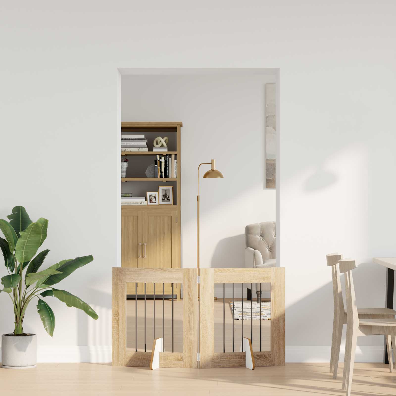 Vrata za pse s postoljem 2 pcs Hrast sonoma 60 x 60 cm