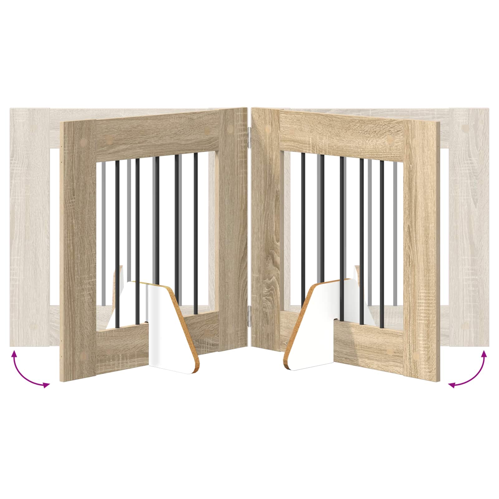 Vrata za pse s postoljem 2 pcs Hrast sonoma 60 x 60 cm