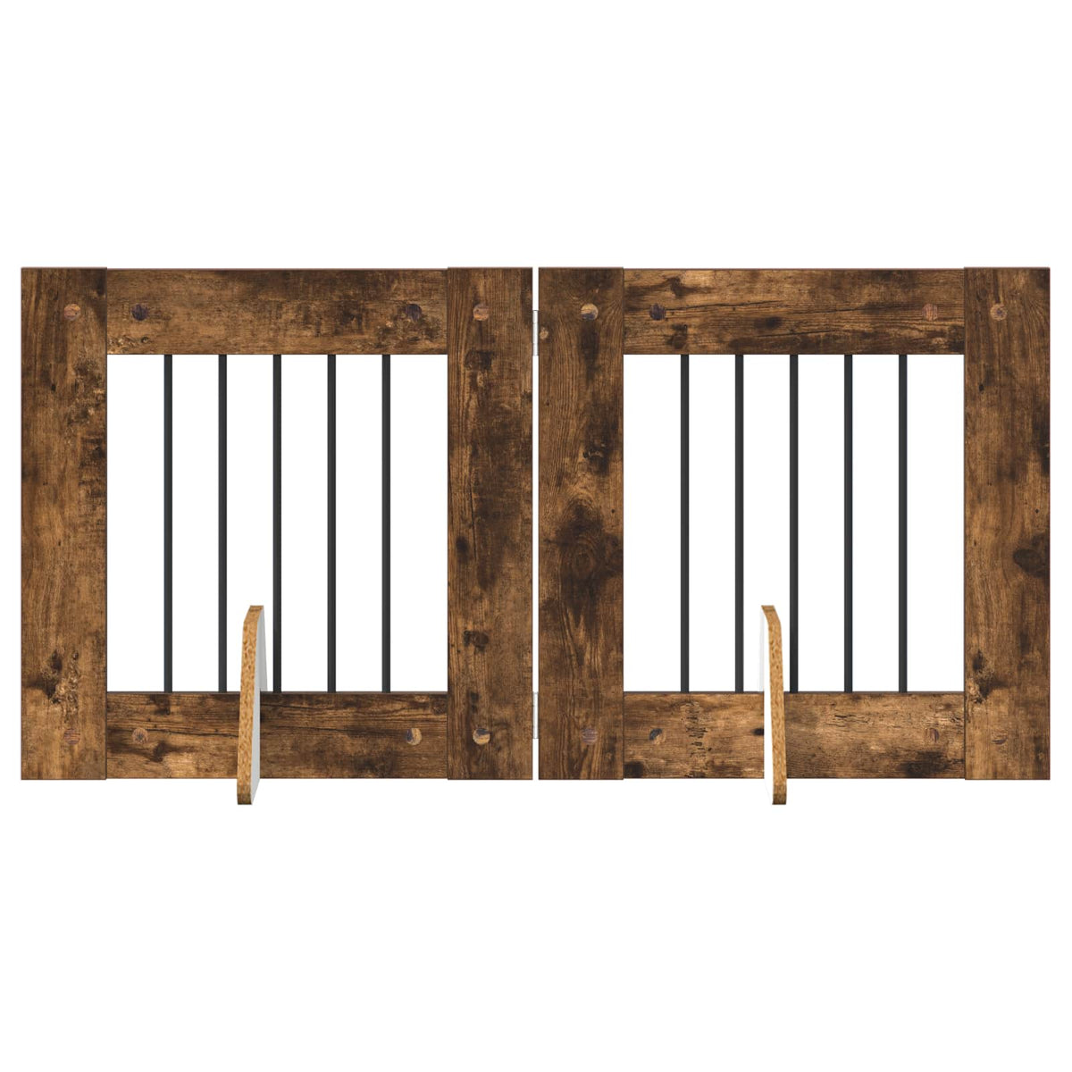 Vrata za pse s postoljem 2 pcs Dimljeni hrast 60 x 60 cm