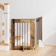 Vrata za pse s postoljem 2 pcs Staro drvo 60 x 60 cm