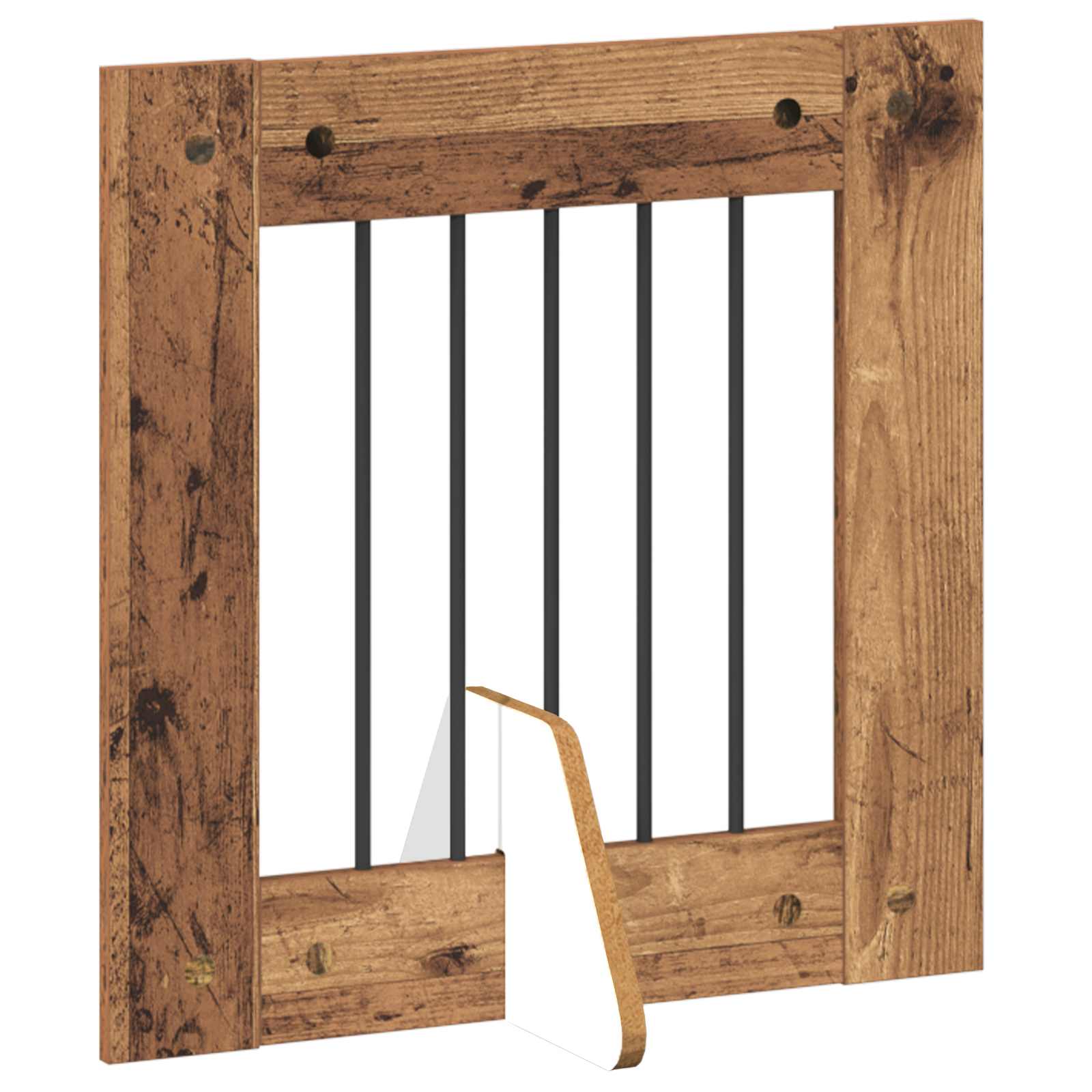 Vrata za pse s postoljem 2 pcs Staro drvo 60 x 60 cm