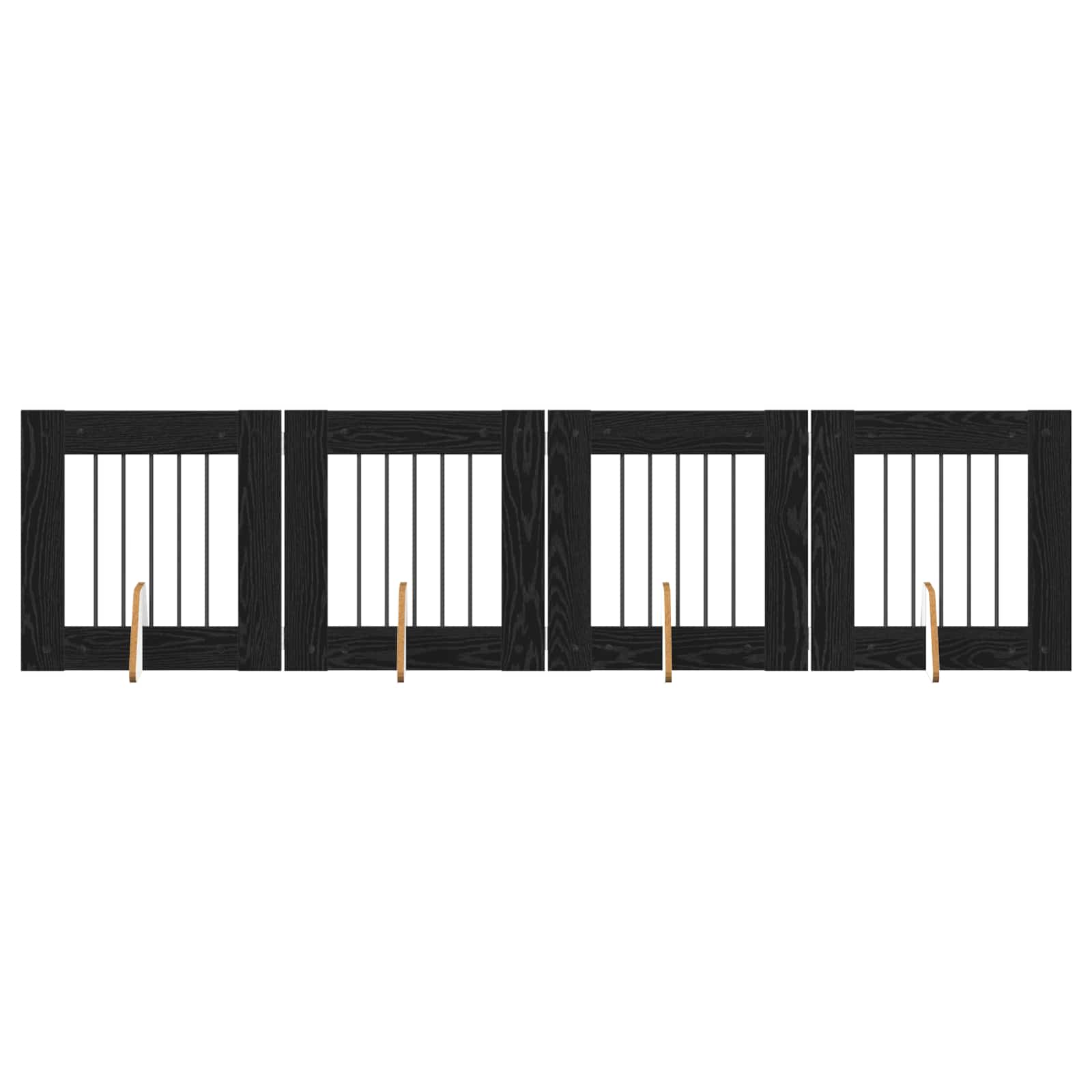 Vrata za pse s postoljem 4 pcs Crni hrast 60 x 60 cm