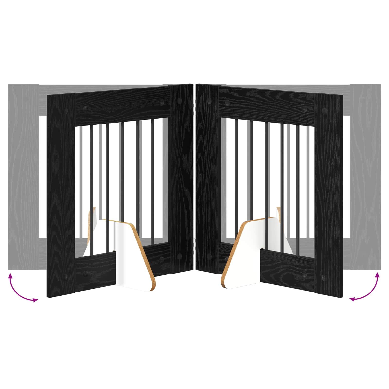 Vrata za pse s postoljem 4 pcs Crni hrast 60 x 60 cm