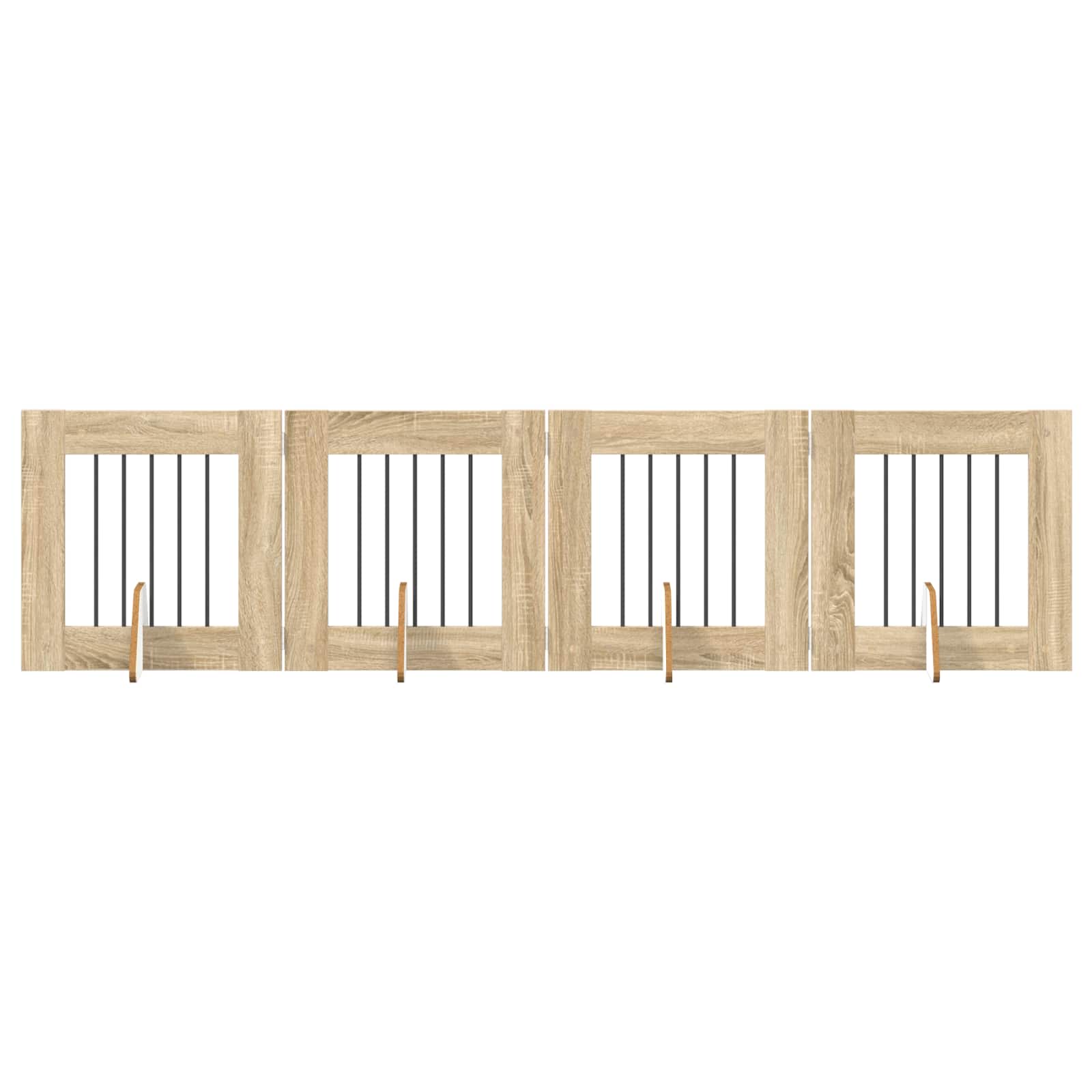 Vrata za pse s postoljem 4 pcs Hrast sonoma 60 x 60 cm