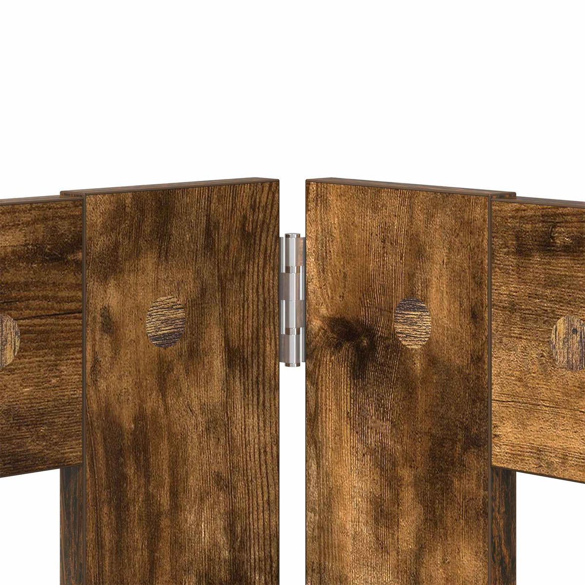 Vrata za pse s postoljem 4 pcs Dimljeni hrast 60 x 60 cm