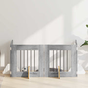Vrata za pse s postoljem 4 pcs Siva sonoma 60 x 60 cm