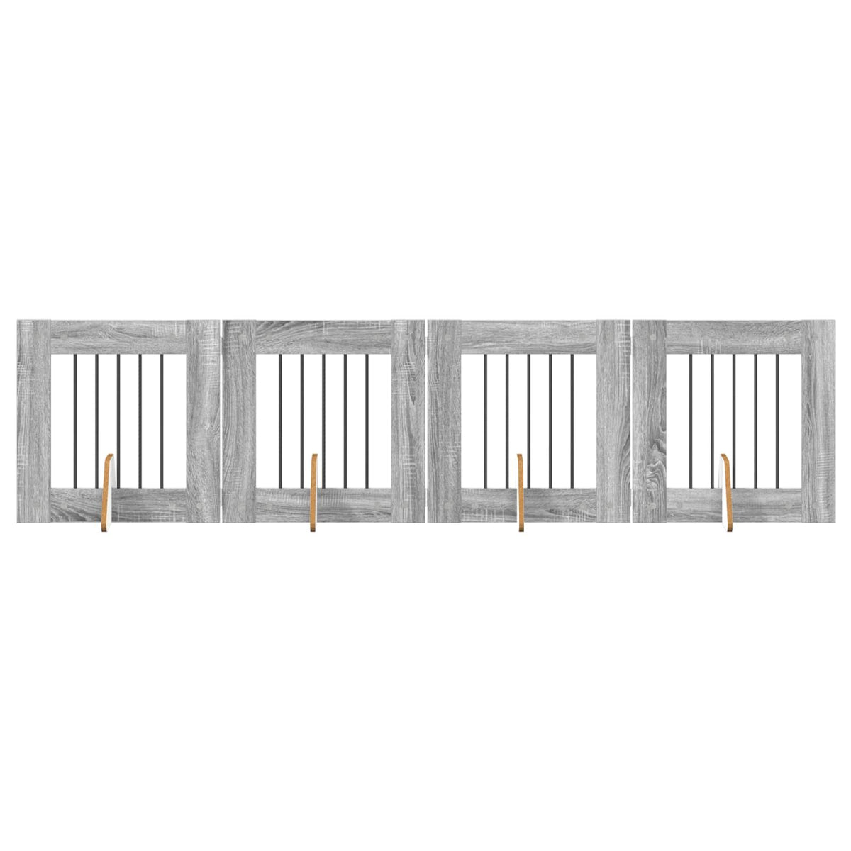 Vrata za pse s postoljem 4 pcs Siva sonoma 60 x 60 cm