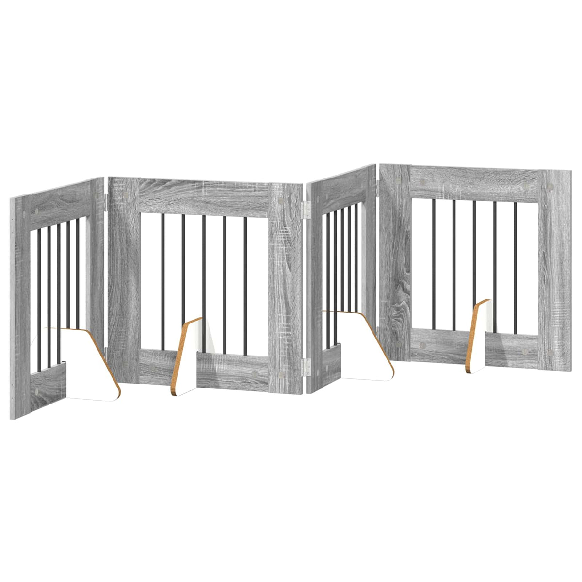 Vrata za pse s postoljem 4 pcs Siva sonoma 60 x 60 cm