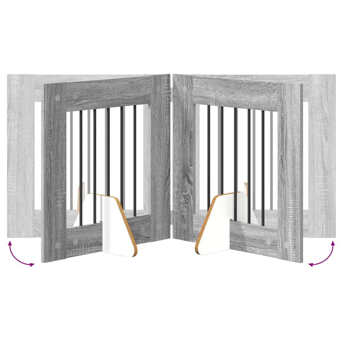 Vrata za pse s postoljem 4 pcs Siva sonoma 60 x 60 cm