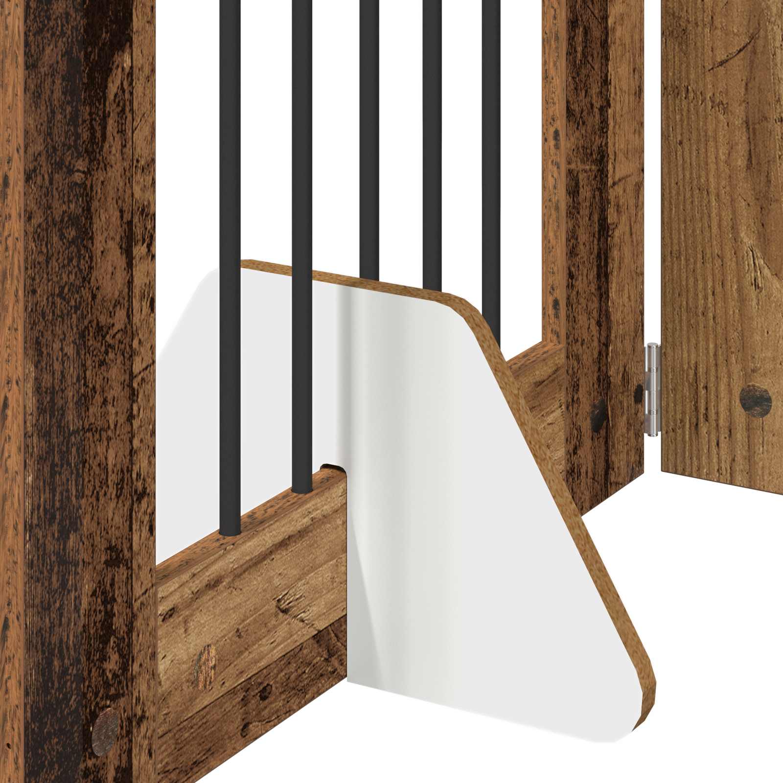 Vrata za pse s postoljem 4 pcs Staro drvo 60 x 60 cm