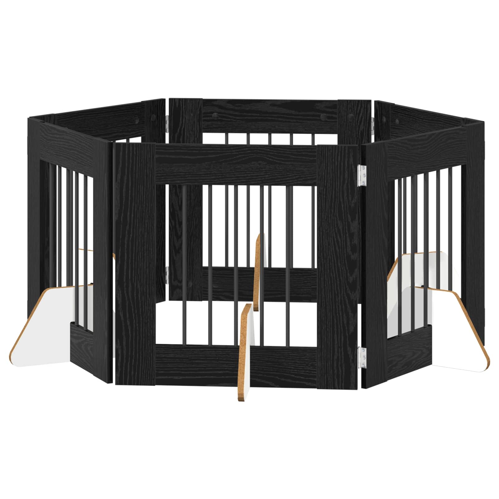 Vrata za pse s postoljem 6 pcs Crni hrast 60 x 60 cm