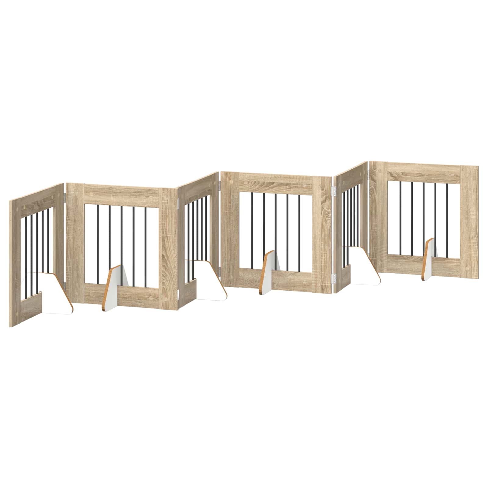 Vrata za pse s postoljem 6 pcs Hrast sonoma 60 x 60 cm