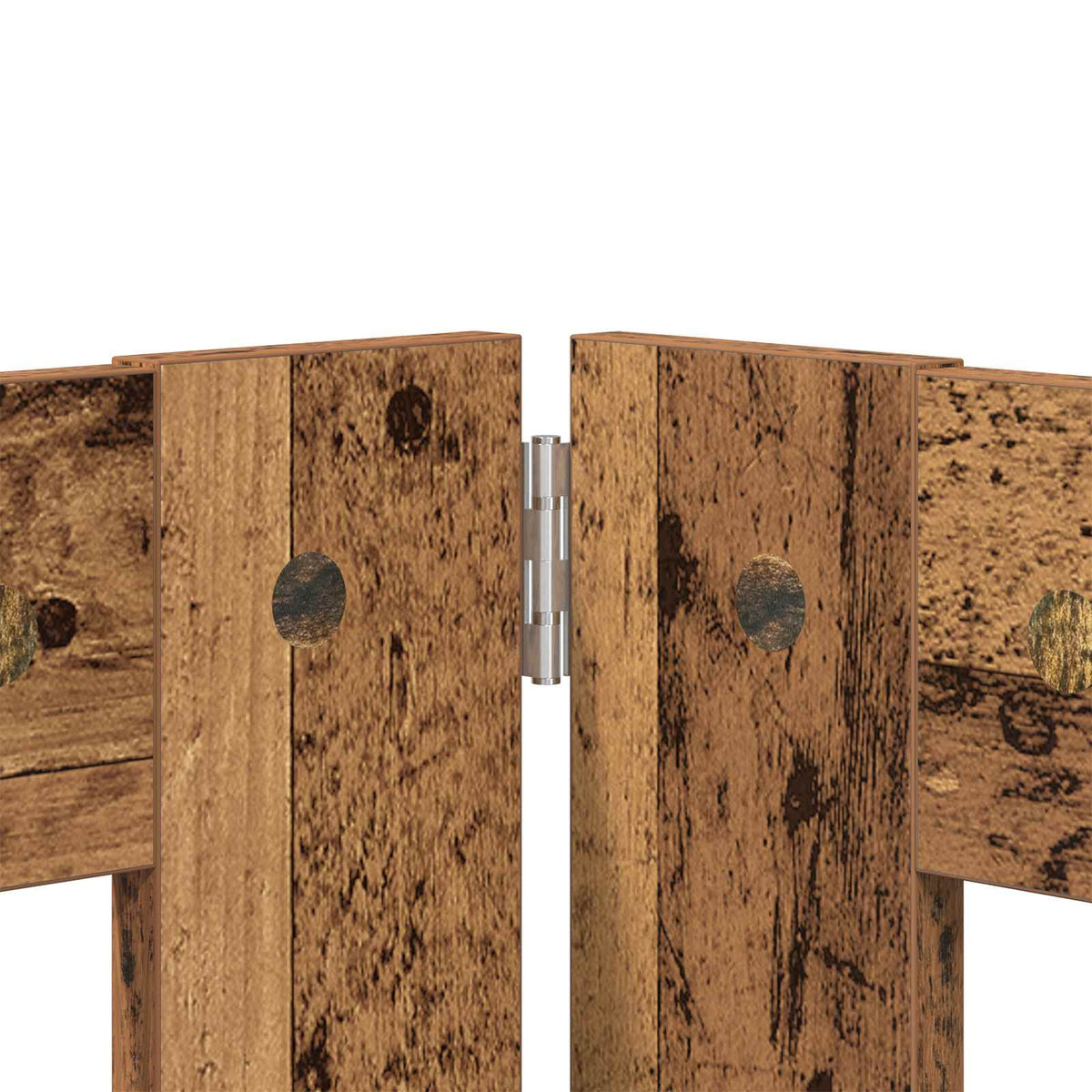 Vrata za pse s postoljem 6 pcs Staro drvo 60 x 60 cm