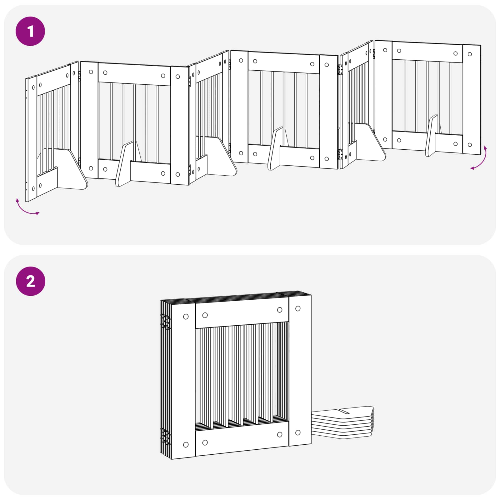 Vrata za pse s postoljem 6 pcs Staro drvo 60 x 60 cm