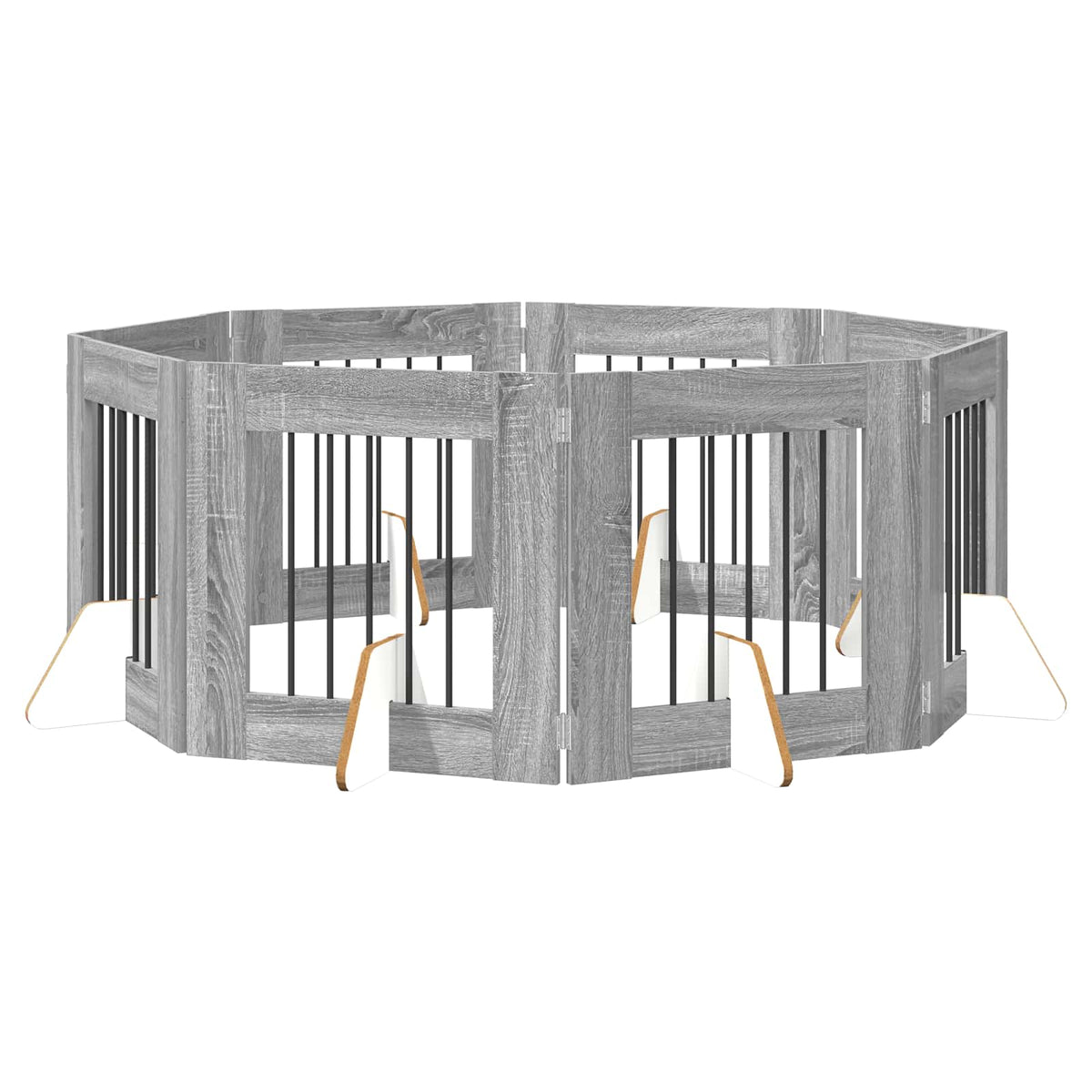 Vrata za pse s postoljem 8 pcs Siva sonoma 60 x 60 cm