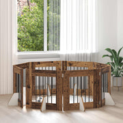 Vrata za pse s postoljem 8 pcs Staro drvo 60 x 60 cm