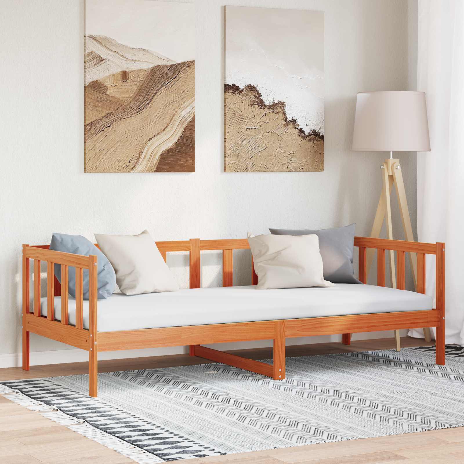 Krevetna konstrukcija s uzglavljem Vosak smeđa 90 x 190 cm