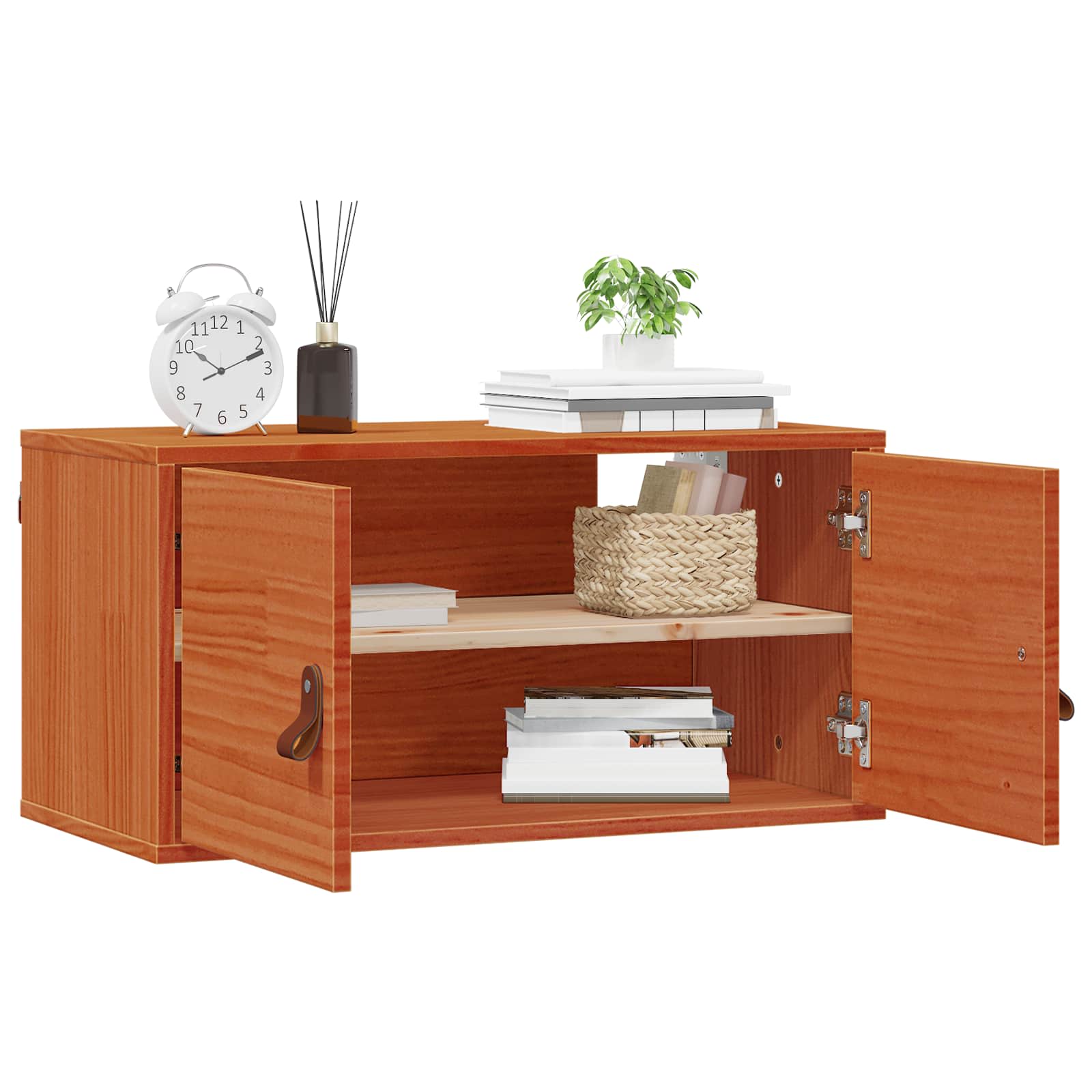Ormar za Zid s policom Zidne 2 pcs Vosak smeđa 60 x 30 x 30 cm
