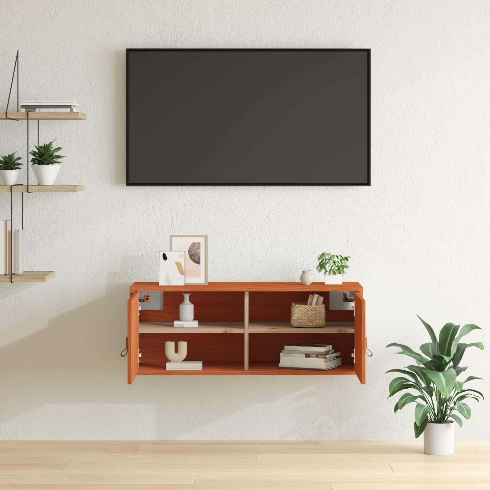 Ormar za Zid Vosak smeđa 80 x 30 x 30 cm Čvrsto borovo drvo