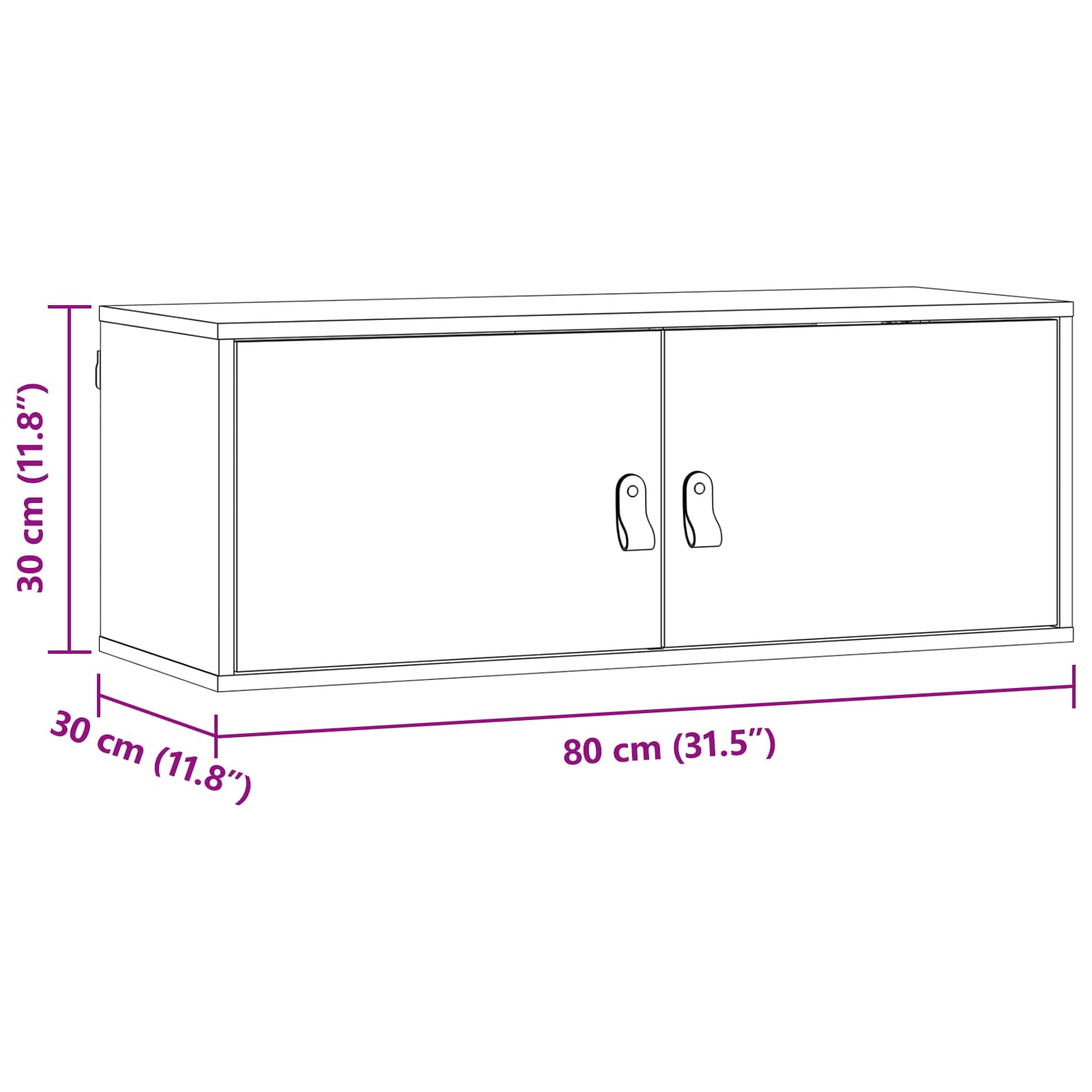 Ormar za Zid Vosak smeđa 80 x 30 x 30 cm Čvrsto borovo drvo