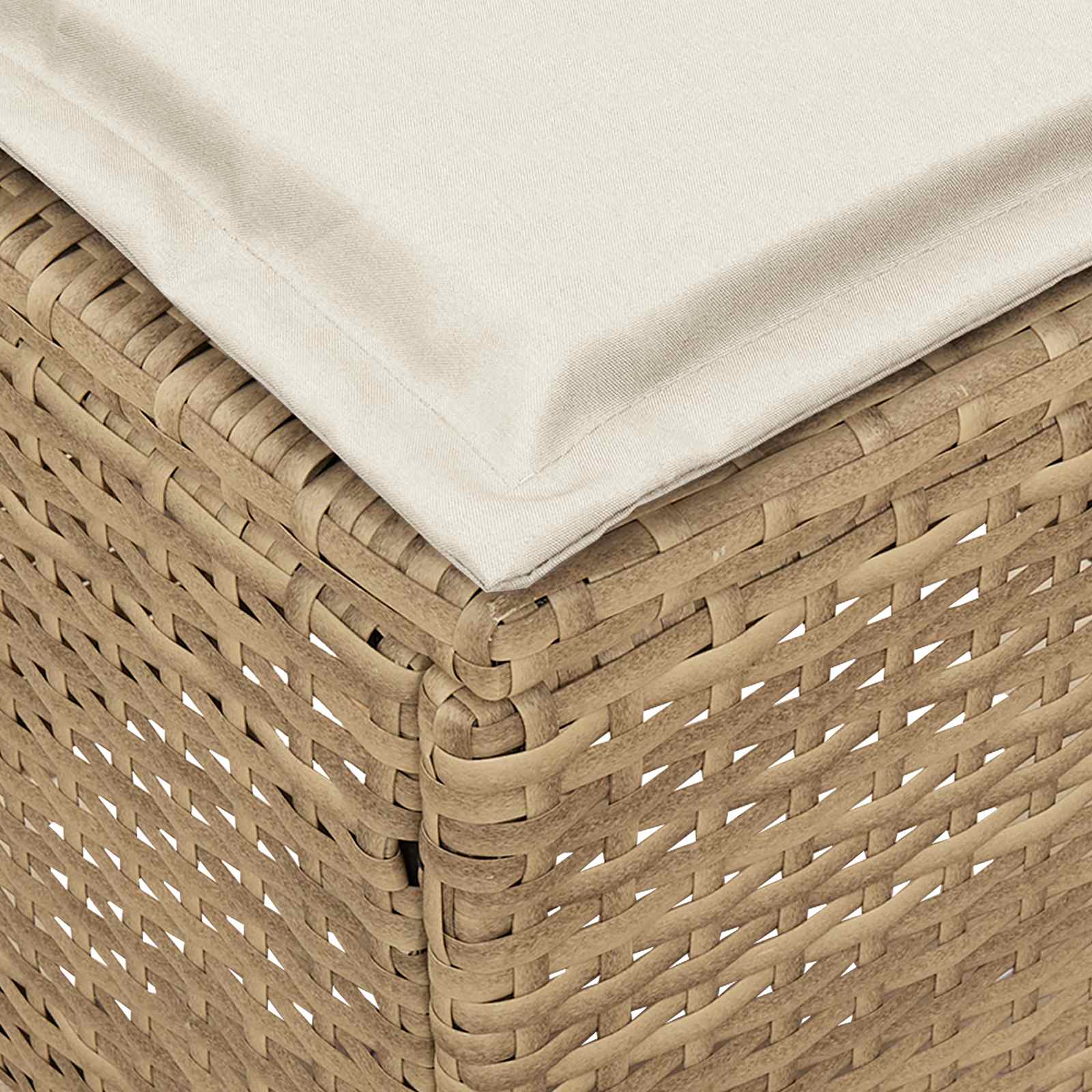 Vrtni otoman 2 Komad Bež i krema 38 x 38 x 45 cm PE ratan